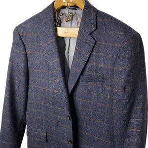 Todd Snyder Wool Jacket 40R Plaid Mayfair Fit Blazer Sport Coat Blue Tweed